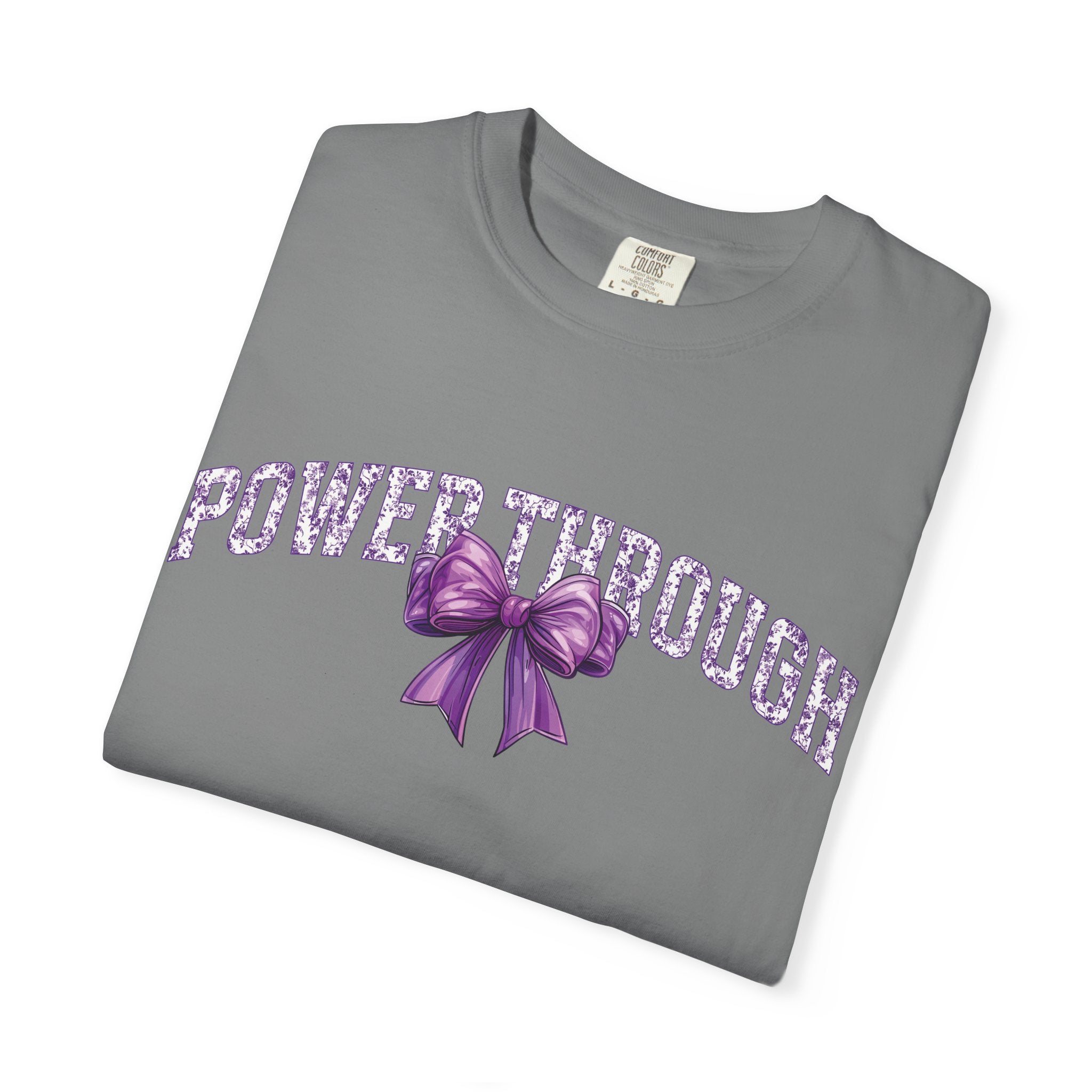 Power Through Bow Unisex T-Shirt, Motivational Graphic Tee, Gift for Her, Self-Care Apparel, Inspirational Quote Shirt