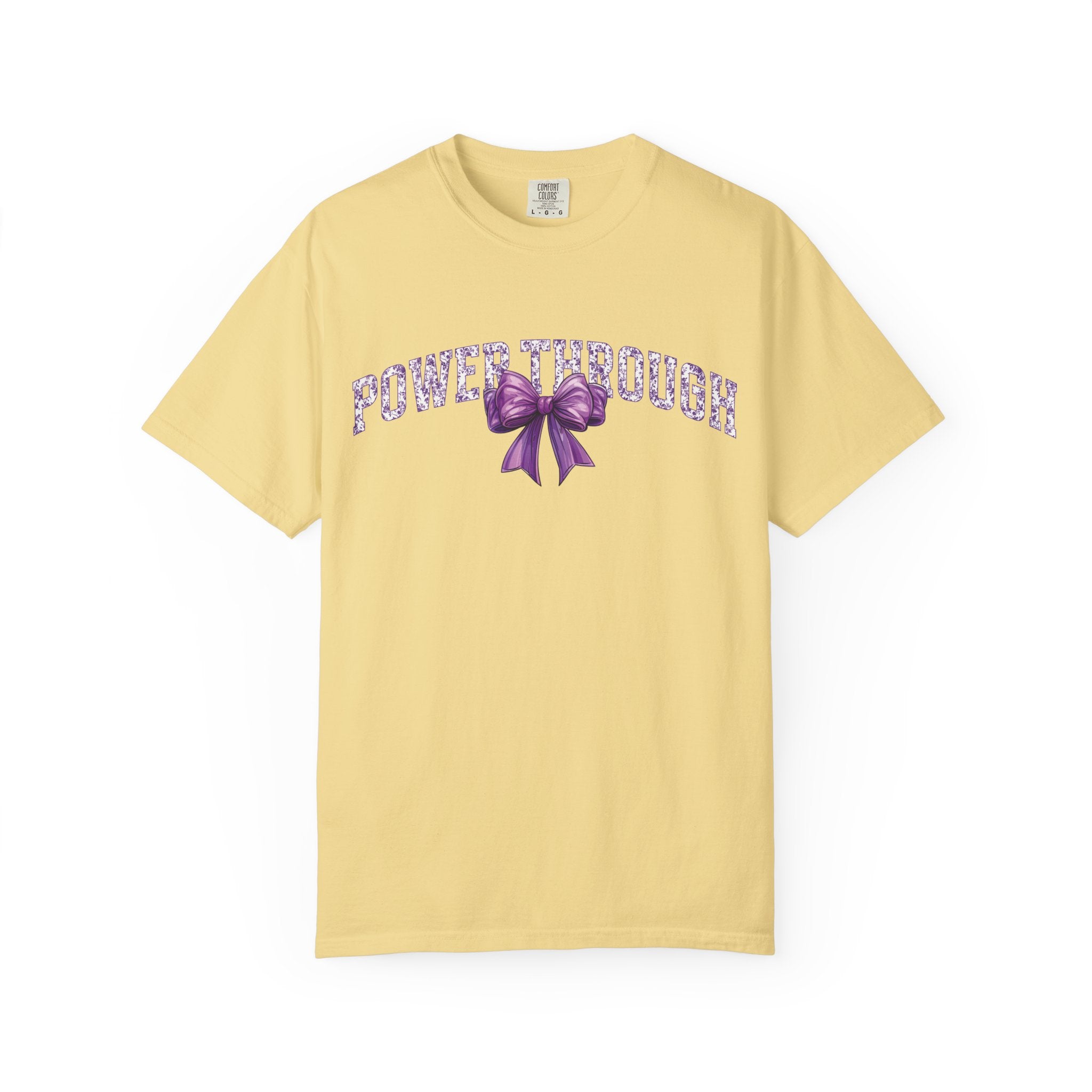Power Through Bow Unisex T-Shirt, Motivational Graphic Tee, Gift for Her, Self-Care Apparel, Inspirational Quote Shirt