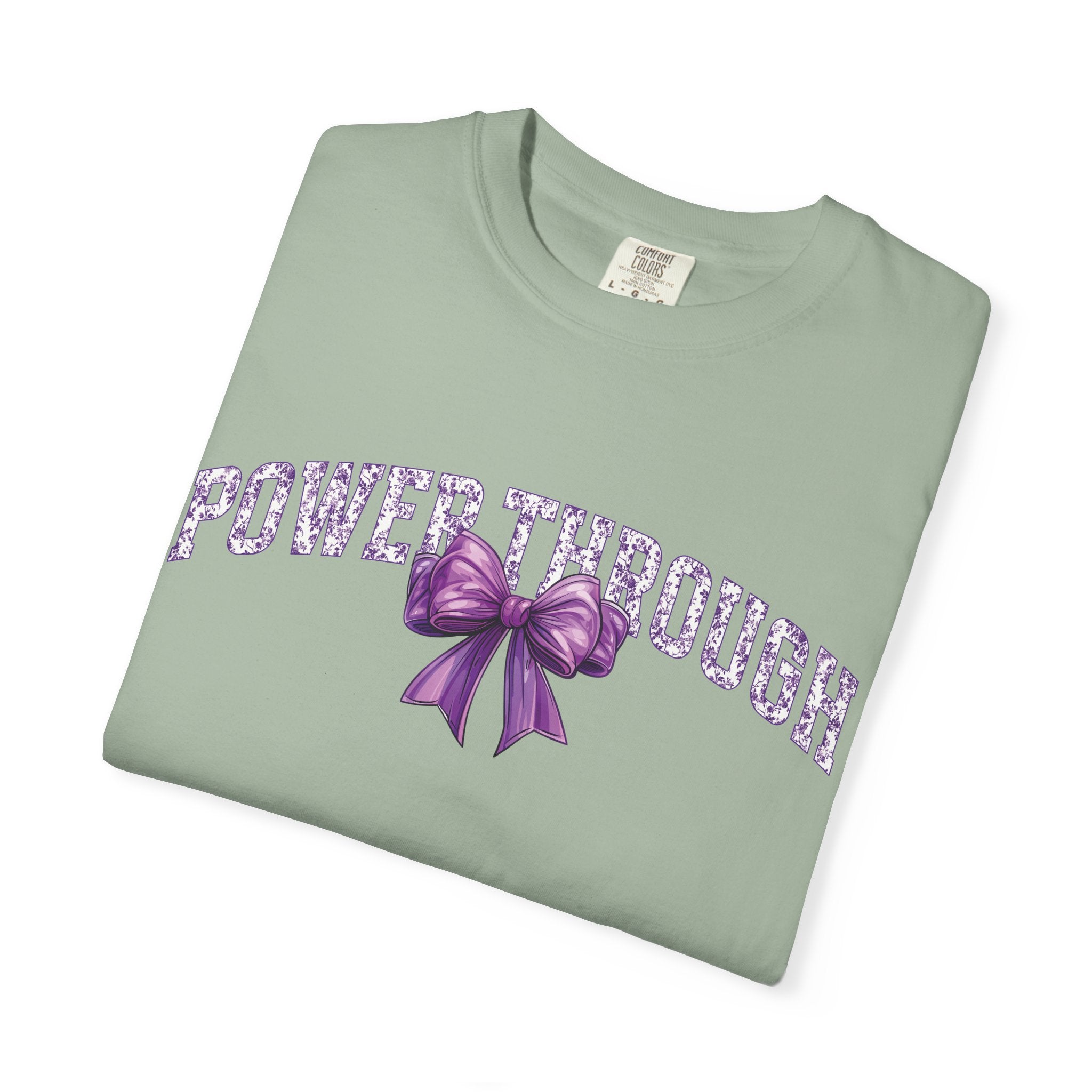 Power Through Bow Unisex T-Shirt, Motivational Graphic Tee, Gift for Her, Self-Care Apparel, Inspirational Quote Shirt